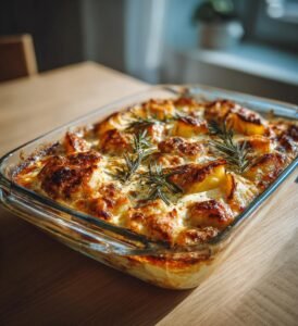 Kyckling- och potatispanna med rosmaringrädde