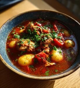 Allt-i-ett-gryta med kyckling, gnocchi och tomat