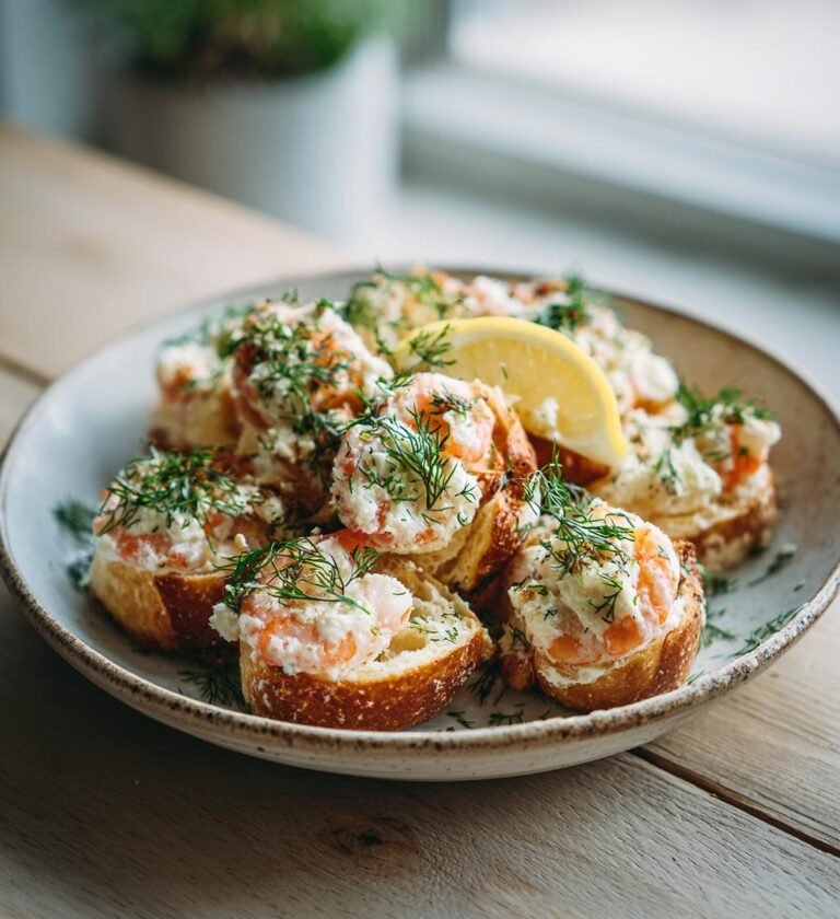 Laxrullar fyllda med räkor och färskost