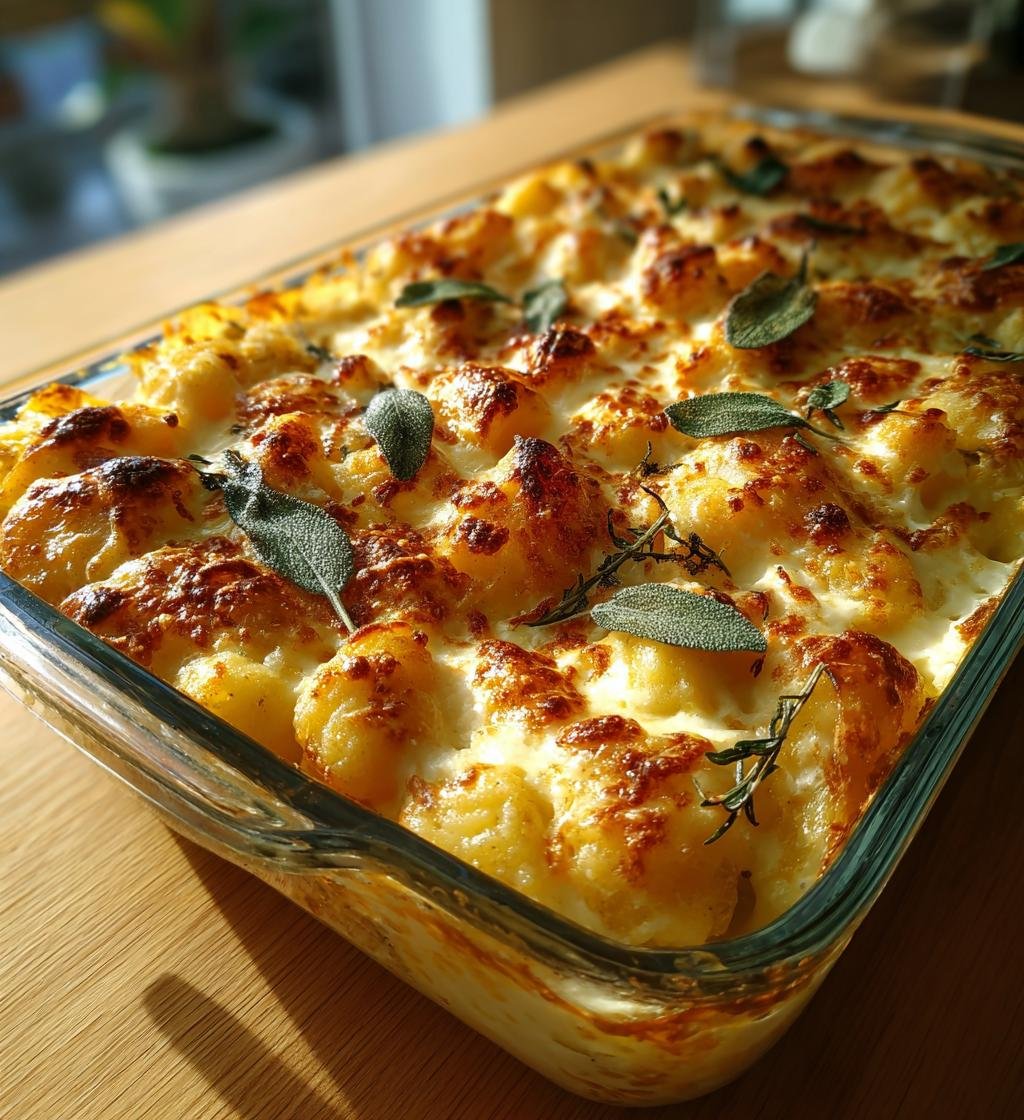 Ugnsbakad gnocchi med pumpa, salvia och mozzarella - Enkel och God