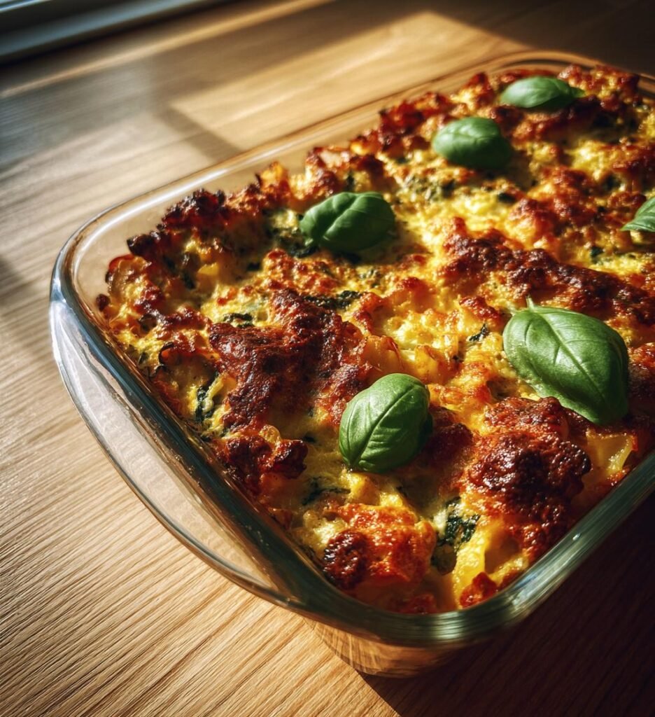Raviolilasagne med spenat, ricotta och tomatsås