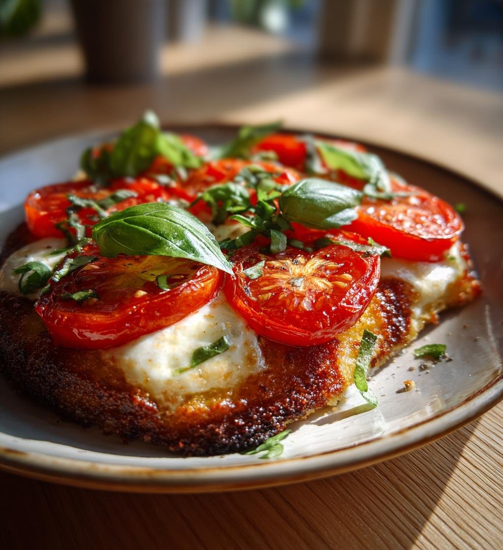 Frasig polentapizza med tomat och mozzarella - Enkel och God