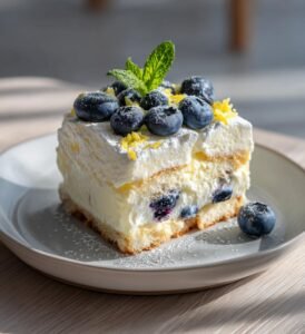 Blåbärs- och citrontiramisu med mascarpone