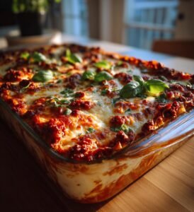 Blomkålslasagne med köttfärs och mozzarella