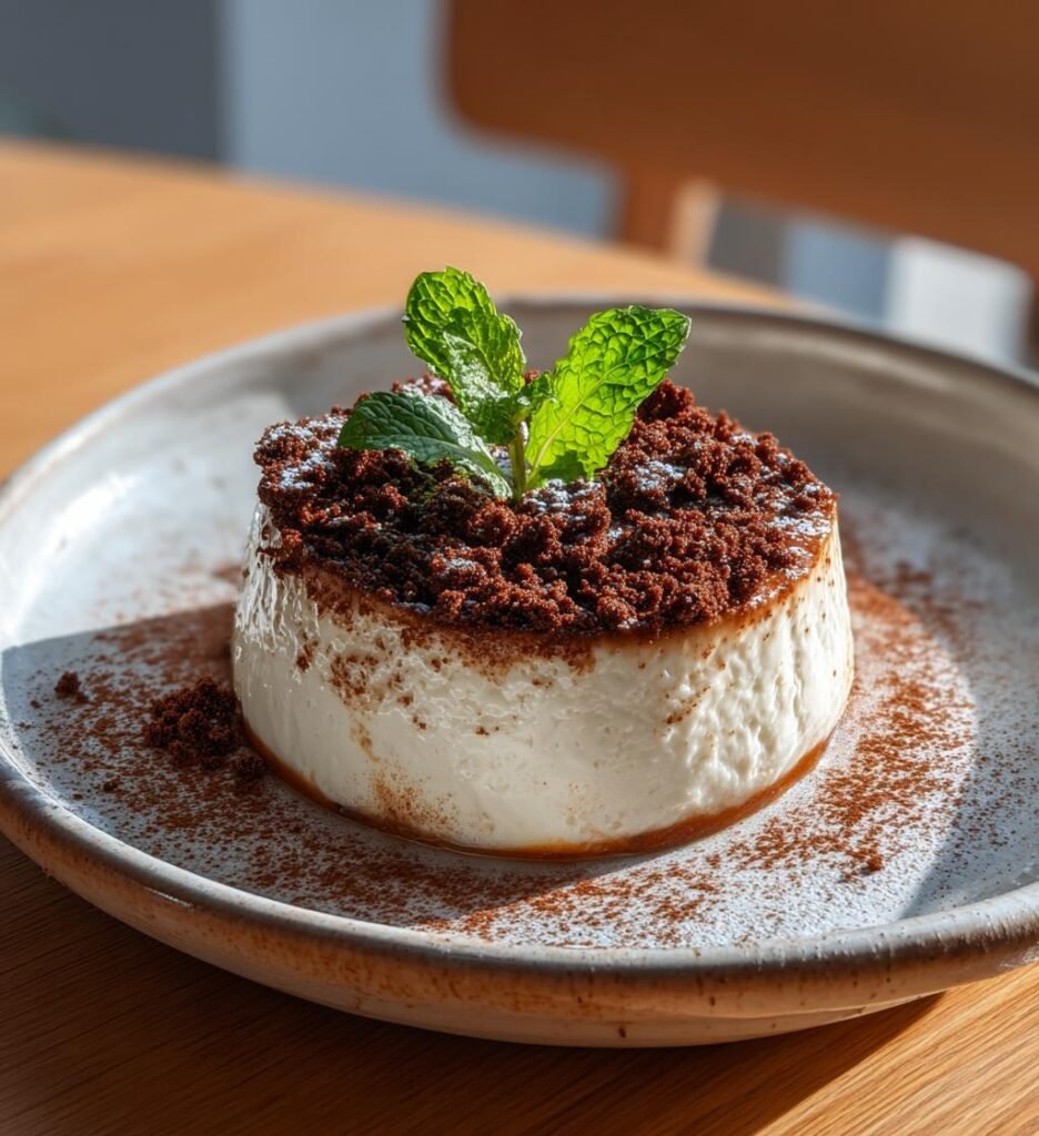 Kaffepannacotta med chokladcrumble