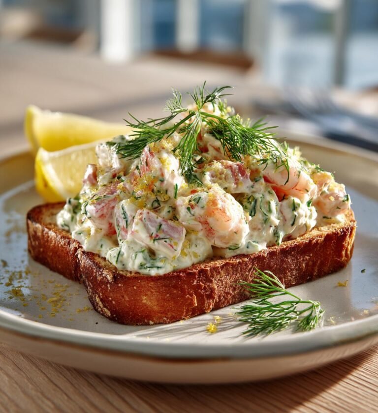 Toast Skagen med dill och citron