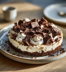 Cookie dough-cheesecake med chokladbitar