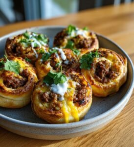 Frasiga naanrullar med köttfärs och ost