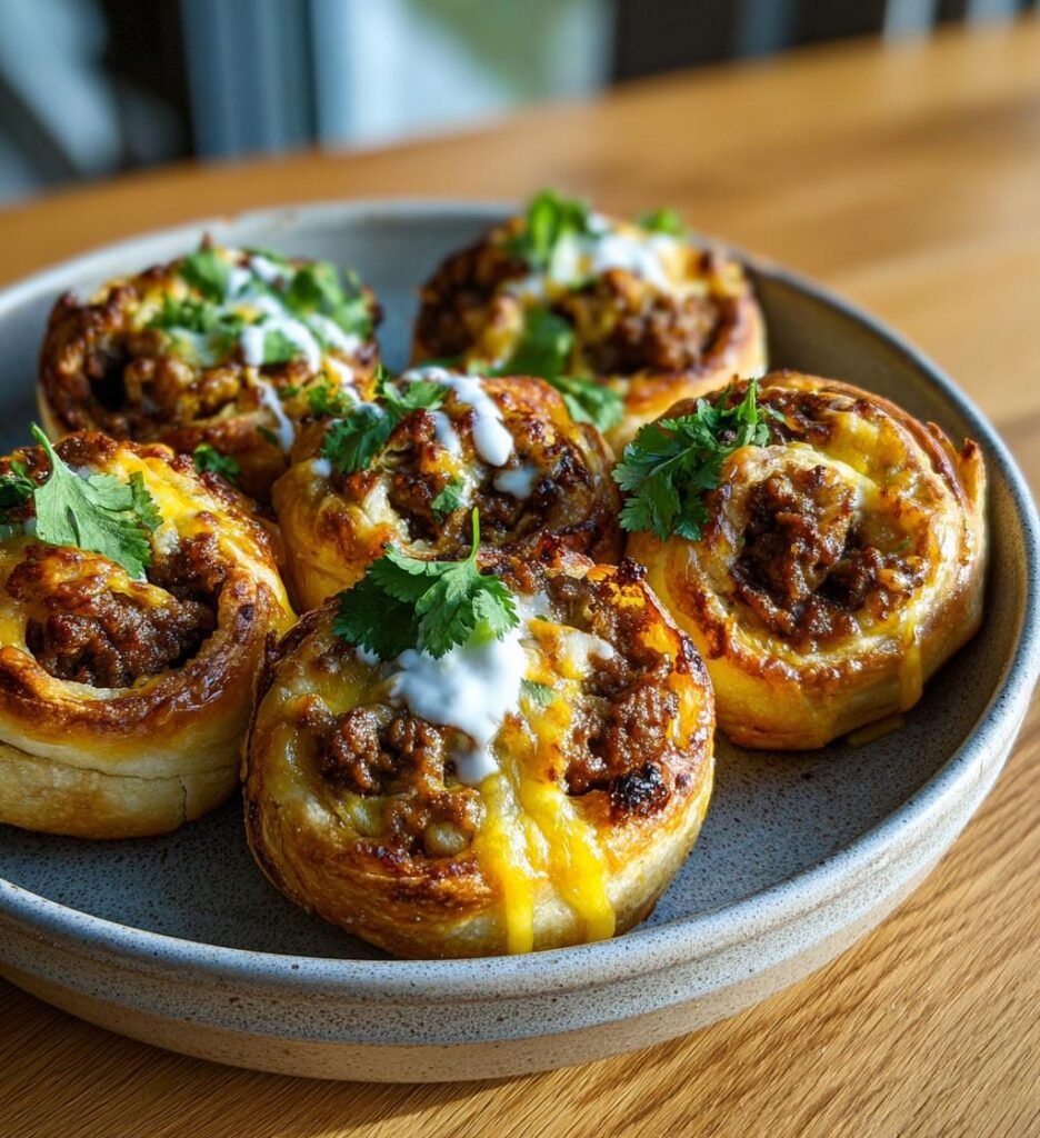 Frasiga naanrullar med köttfärs och ost