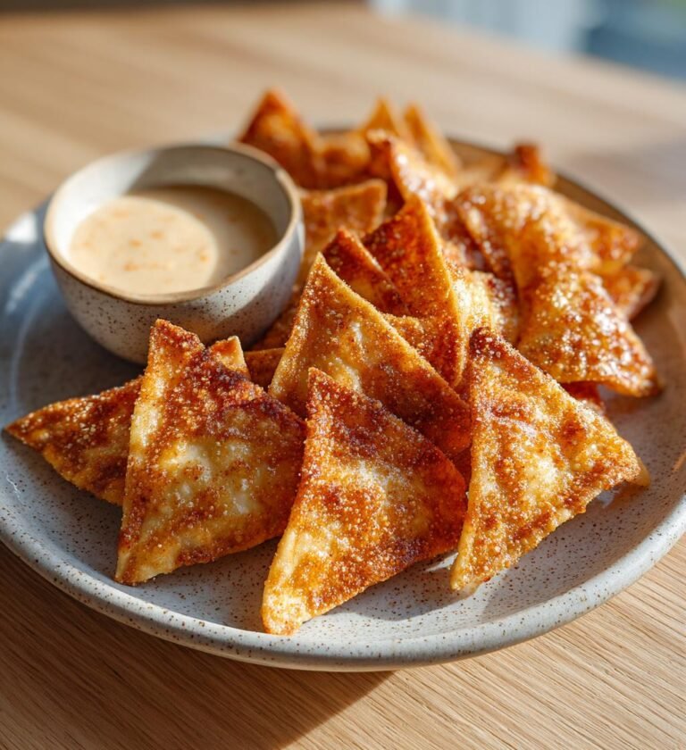 Krispiga äppeltortillachips med vaniljdipp