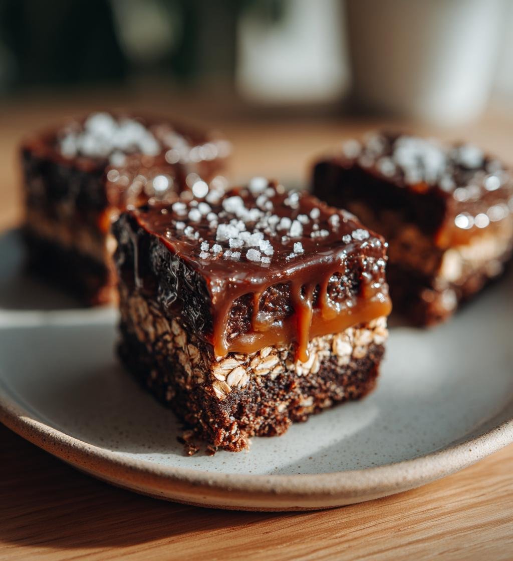 Choklad- och havrerutor med salt karamell – Enkel och God