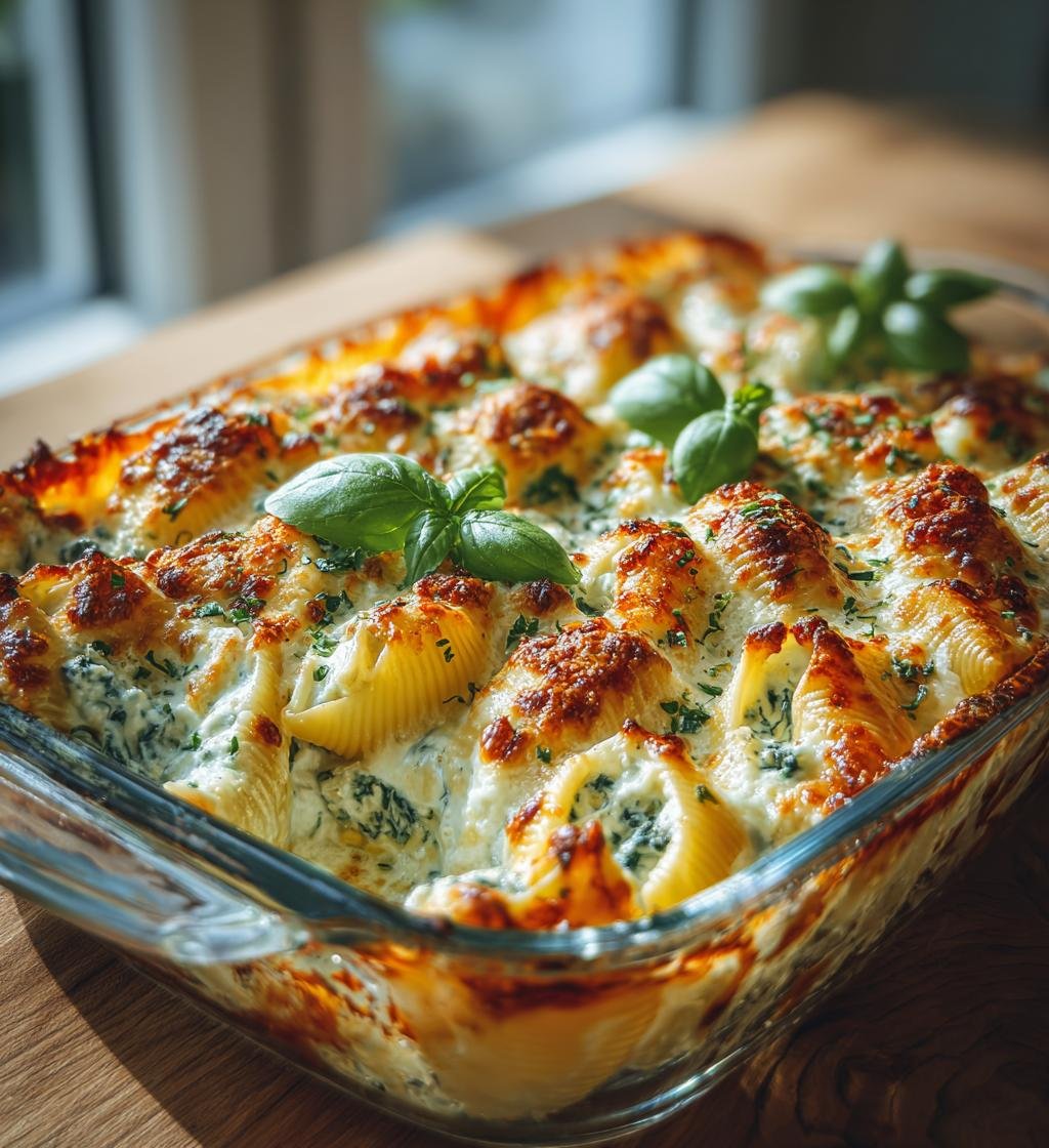 Pastasnäckor fyllda med kyckling, ricotta och spenat – En god och krämig middag