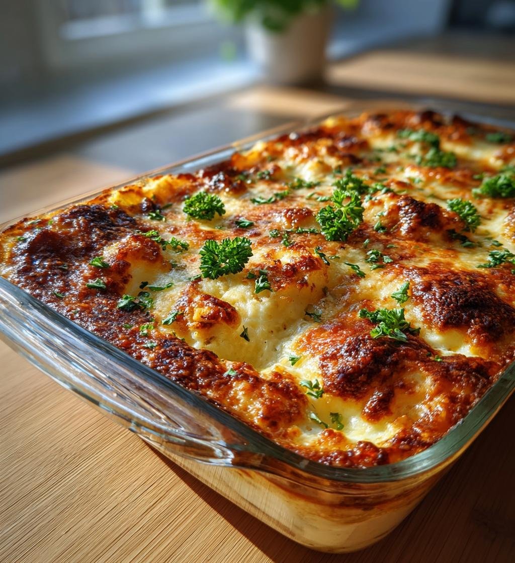 Köttfärsgratäng med blomkålspuré och ostskorpa – Enkel och God