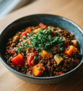 Köttfärssås med linser och rotfrukter