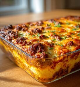 Köttfärspaj med frasigt ostskal och dijonsenap