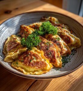 Potatispannkakor fyllda med köttfärs och vitlökssmör