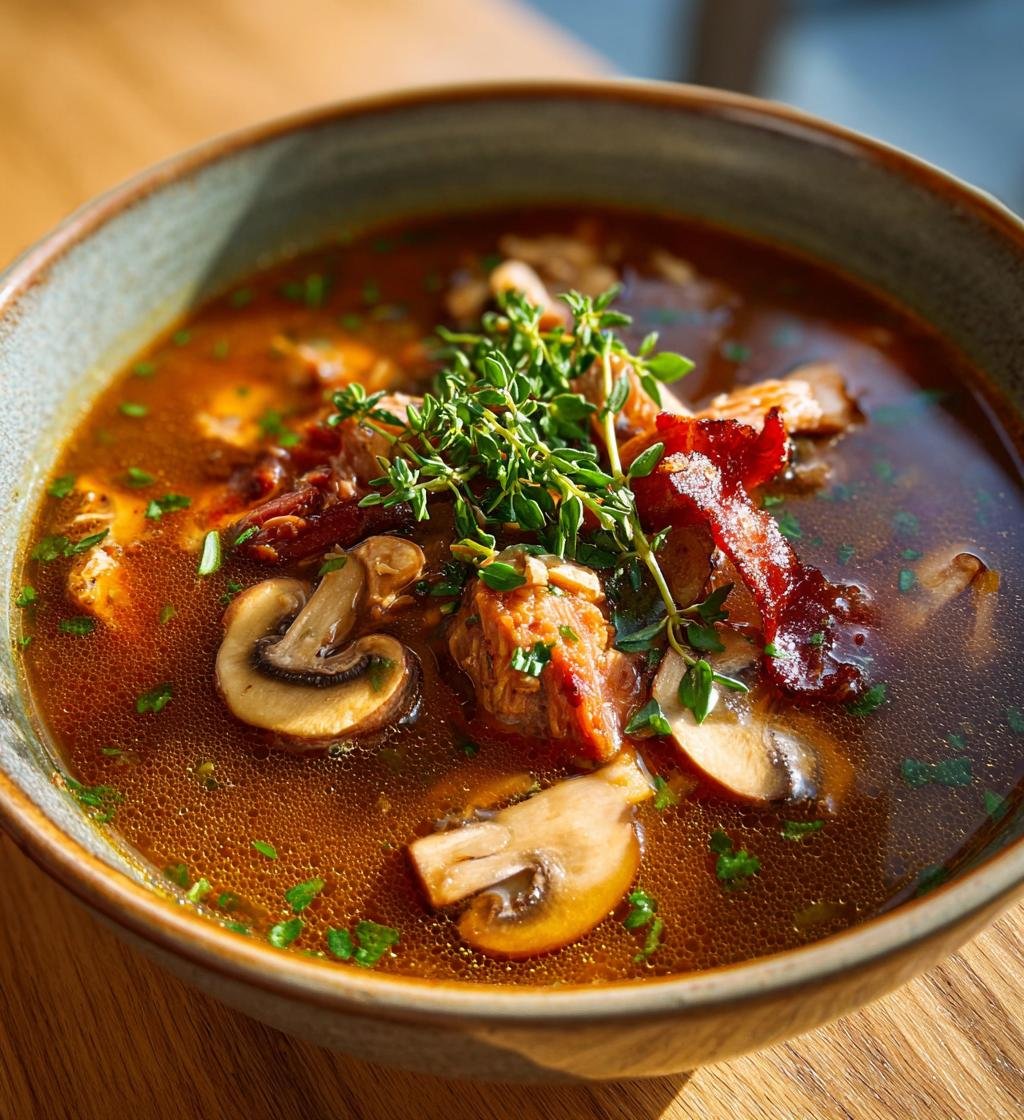 Kycklinggryta med bacon, champinjoner och timjan – Enkel och God