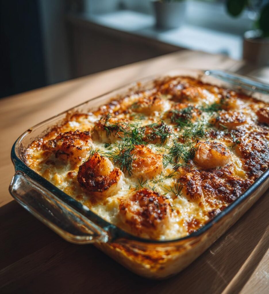 Kräftstjärtsgratäng med dill och Västerbottensost