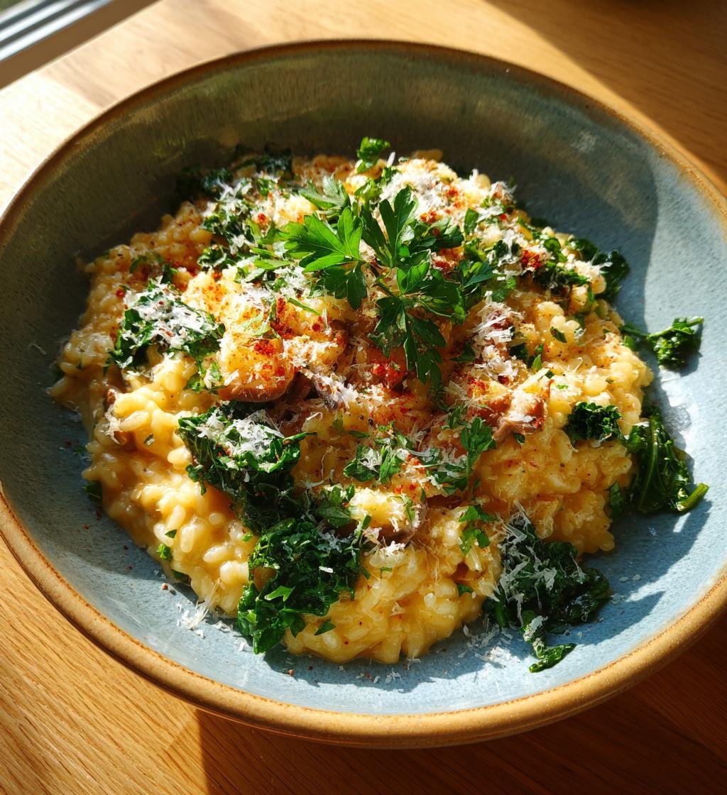 Krämig svamporzo med grönkål och parmesan – Enkel och God! - steg för steg
