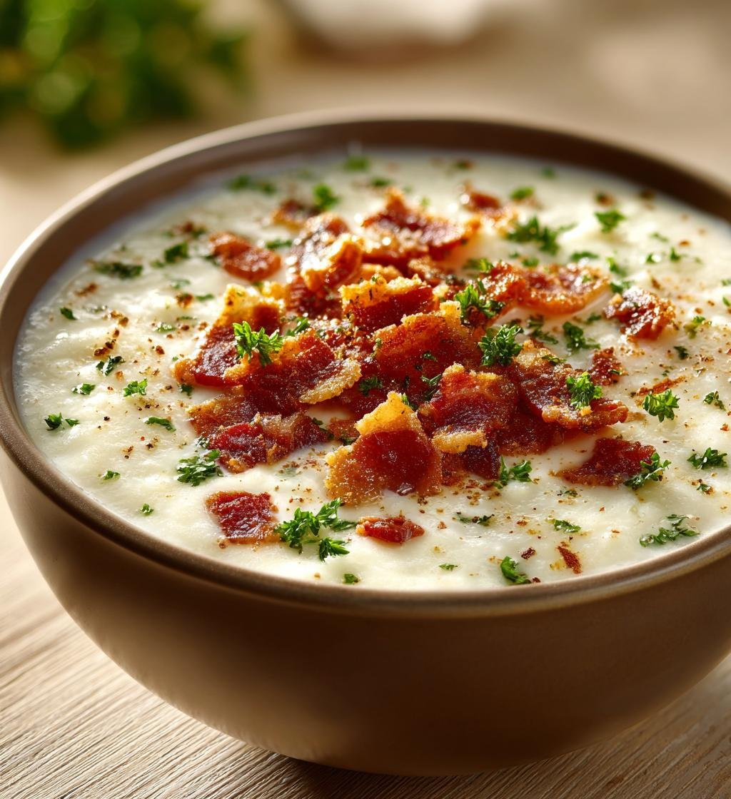 Krämig blomkålssoppa med knaperstekt bacon – Enkel och God