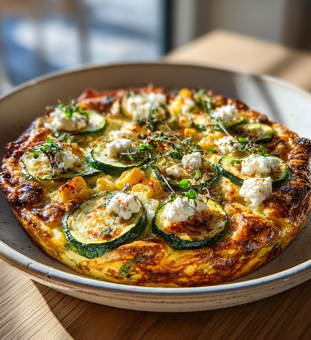 Zucchinipaj med fetaost, majs och färska örter - Snabb och God!