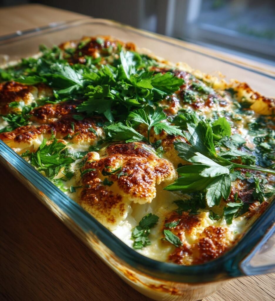 Rostad blomkålsstek med krämig parmesansås