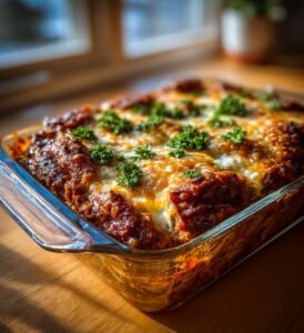 Baconlindad köttfärslimpa med smält ostkärna