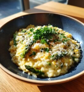 Citronrisotto med sparris och parmesan