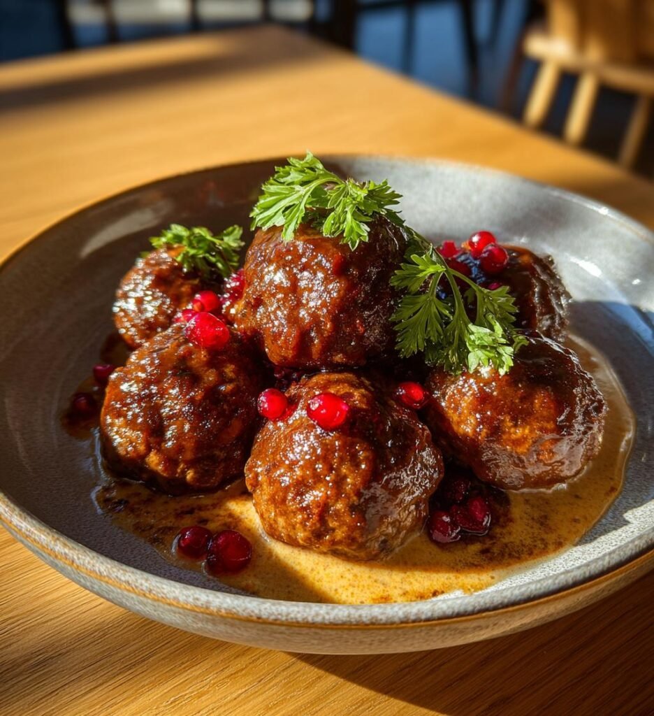 Älgfärsbiffar med lingon och gräddsås