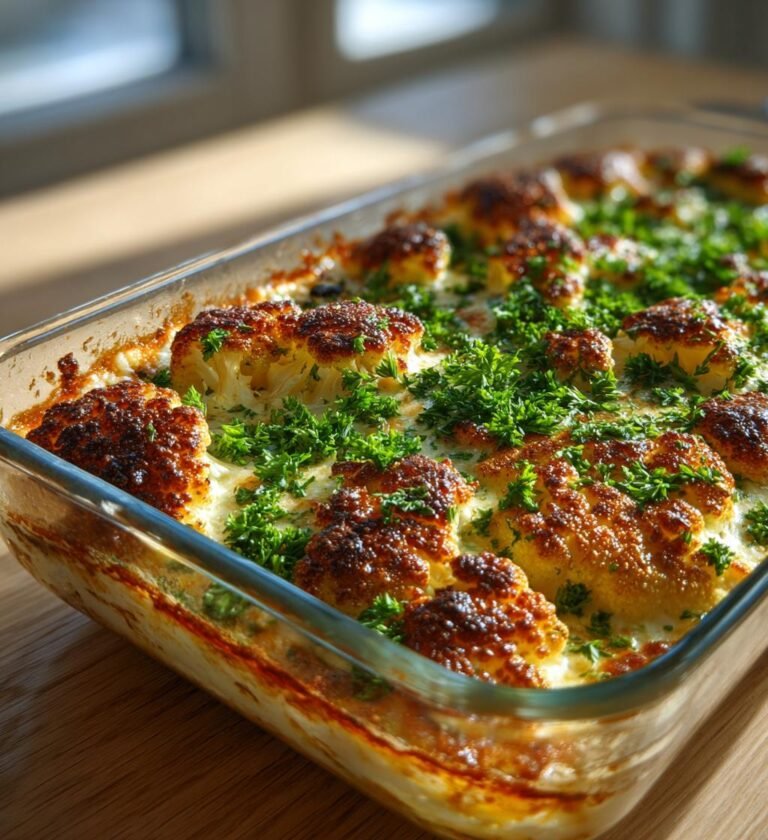 Rostad blomkålsstek med krämig parmesansås