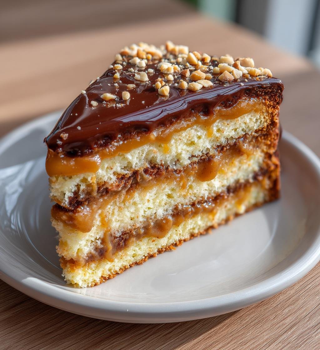 Kladdkaka med jordnötskaramell och chokladganache – Enkel och God