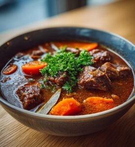 Kalops med morötter och lagerblad
