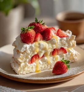 Mors dag-pavlova med jordgubbar och citronkräm