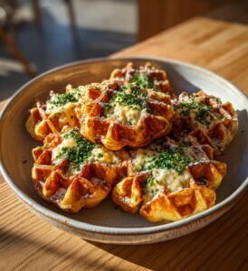 Potatisvåfflor med Västerbottensost och gräslök