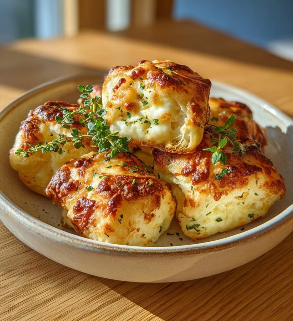 Minipizzabullar med skinka, ost och oregano