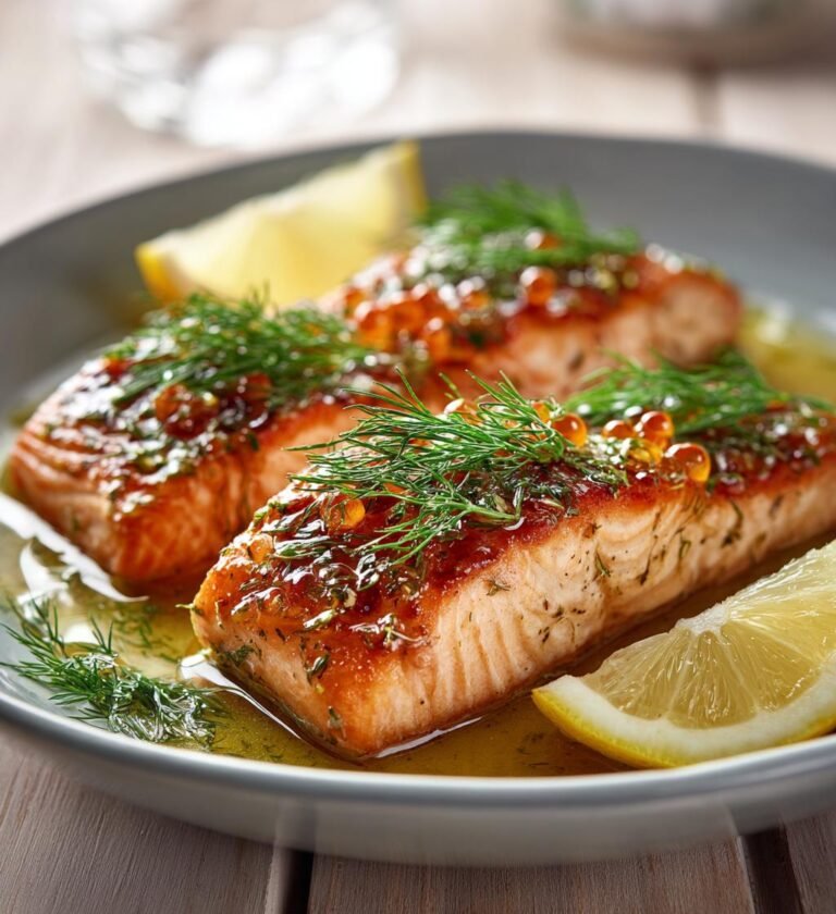 Påsklax med citron, dill och romsås