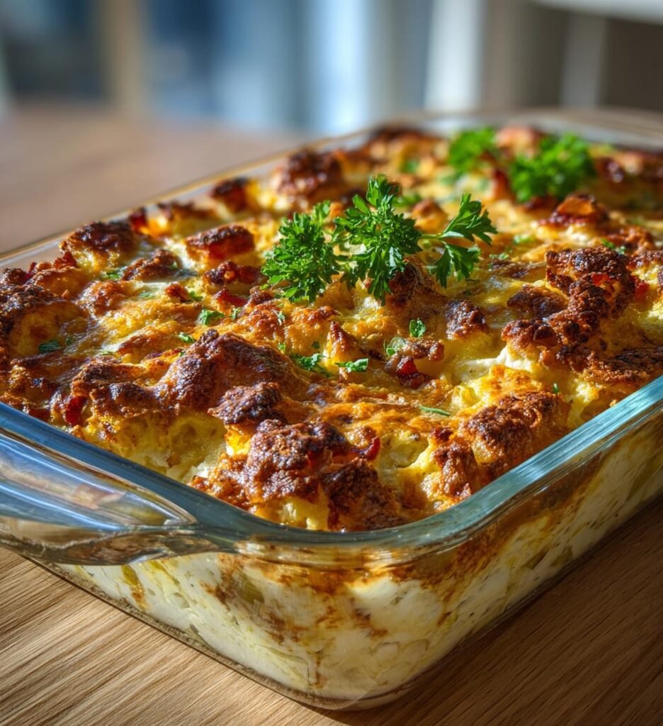 Kycklinggratäng med bacon och purjolök