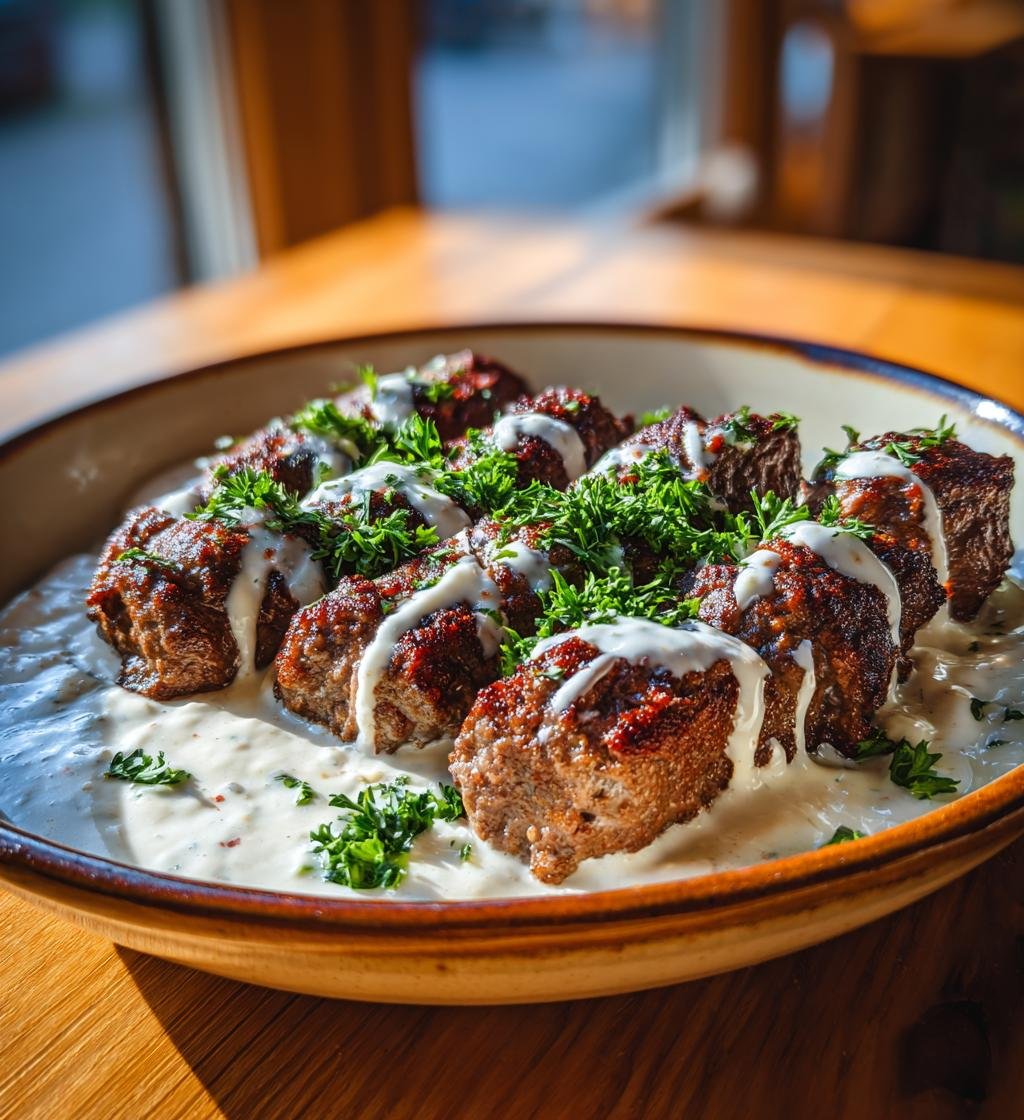 Ostfyllda nötfärskebab med krämig yoghurtsås – Enkel och God middag
