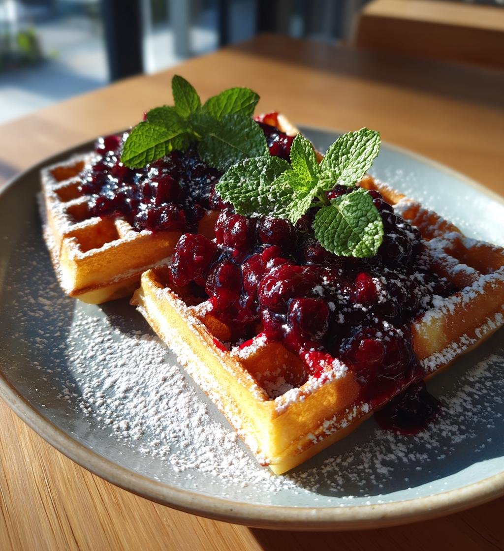 Citronvåfflor med blåbärskompott - Enkel och God efterrätt