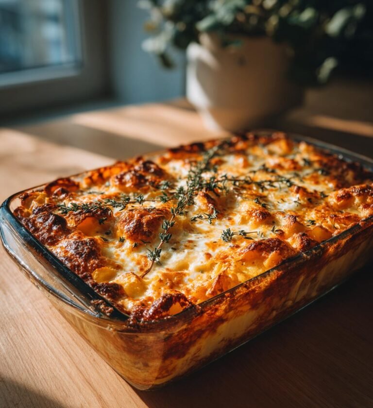 Kasslerpaj med purjolök, äpple och cheddar