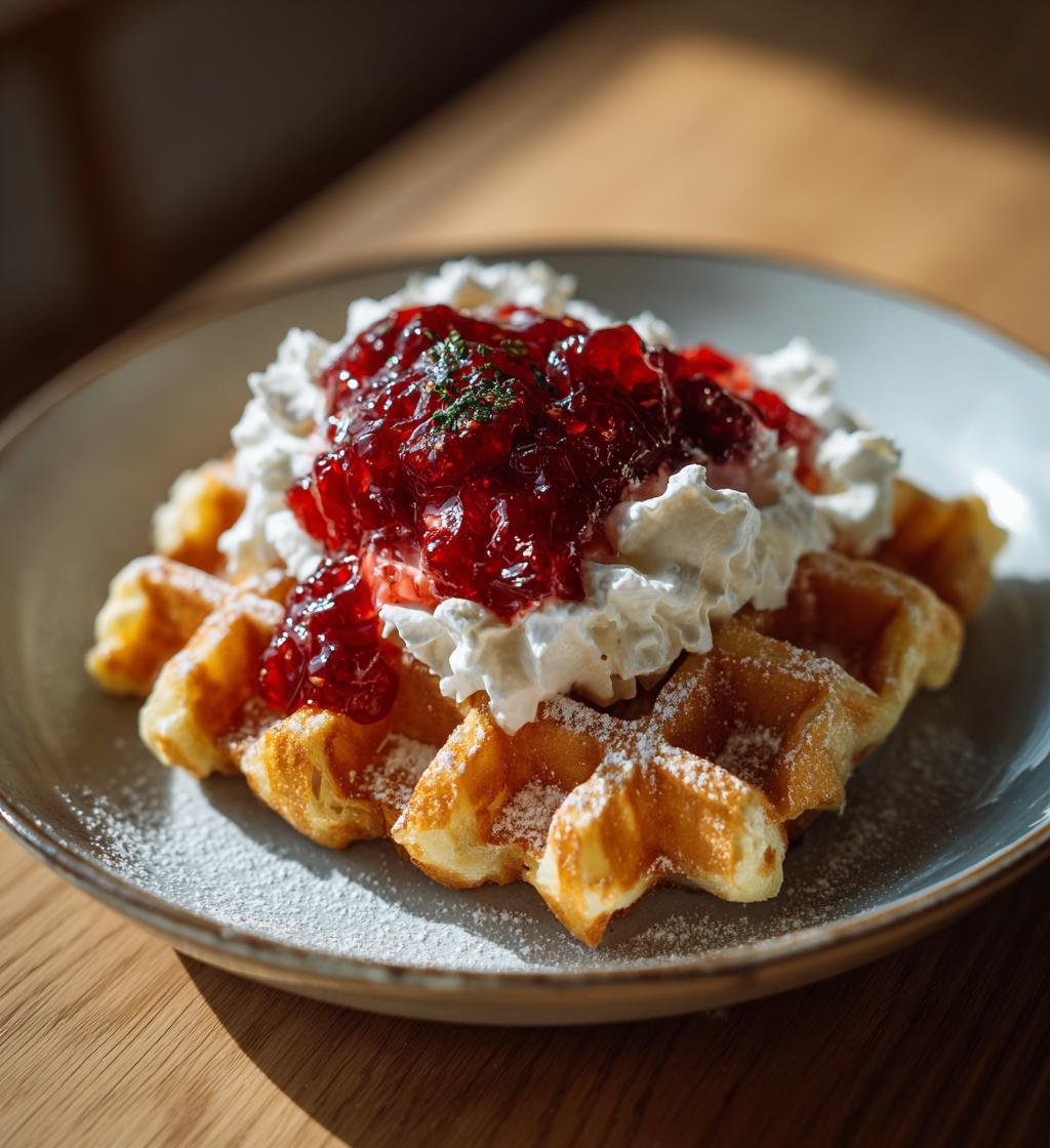 Våfflor med hjortronsylt och vispad grädde - En perfekt efterrätt