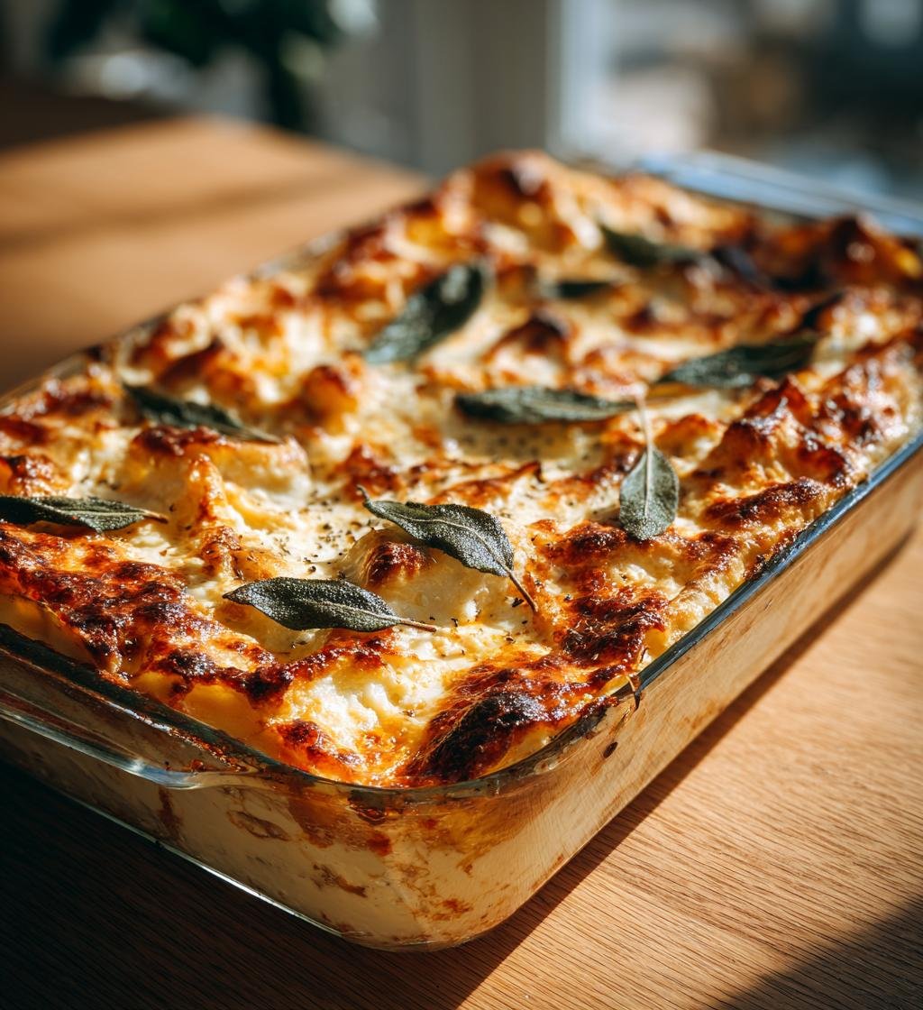 Butternutlasagne med salvia och gräddsås – Enkel och God