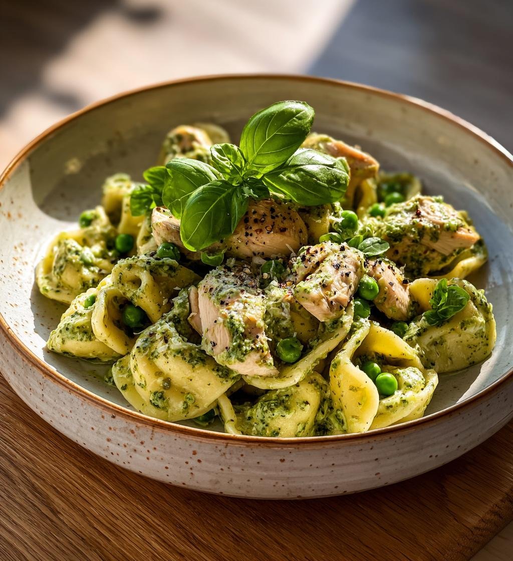 Krämig kycklingpasta med pesto och ärtor – Enkel och God rätt!