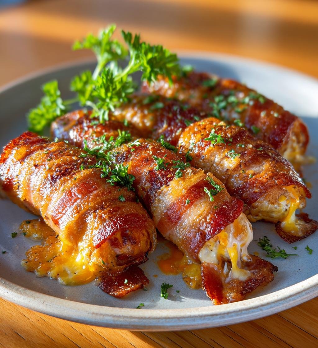Baconlindade korvrullar fyllda med ost – Enkel och god smakupplevelse