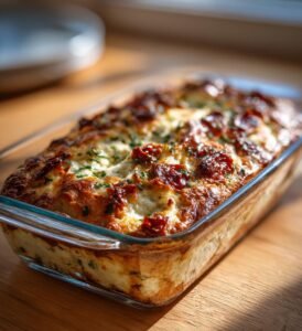 Kycklingfärslimpa med mozzarella och soltorkad tomat