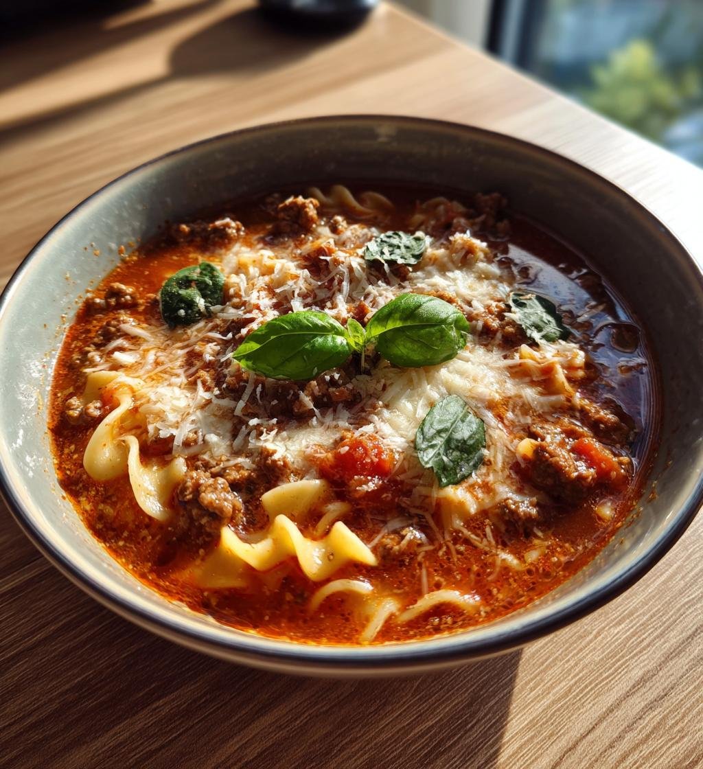 Lasagnesoppa med köttfärs och mozzarella – Enkel och God