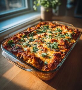 Enchiladagratäng med kyckling och svarta bönor