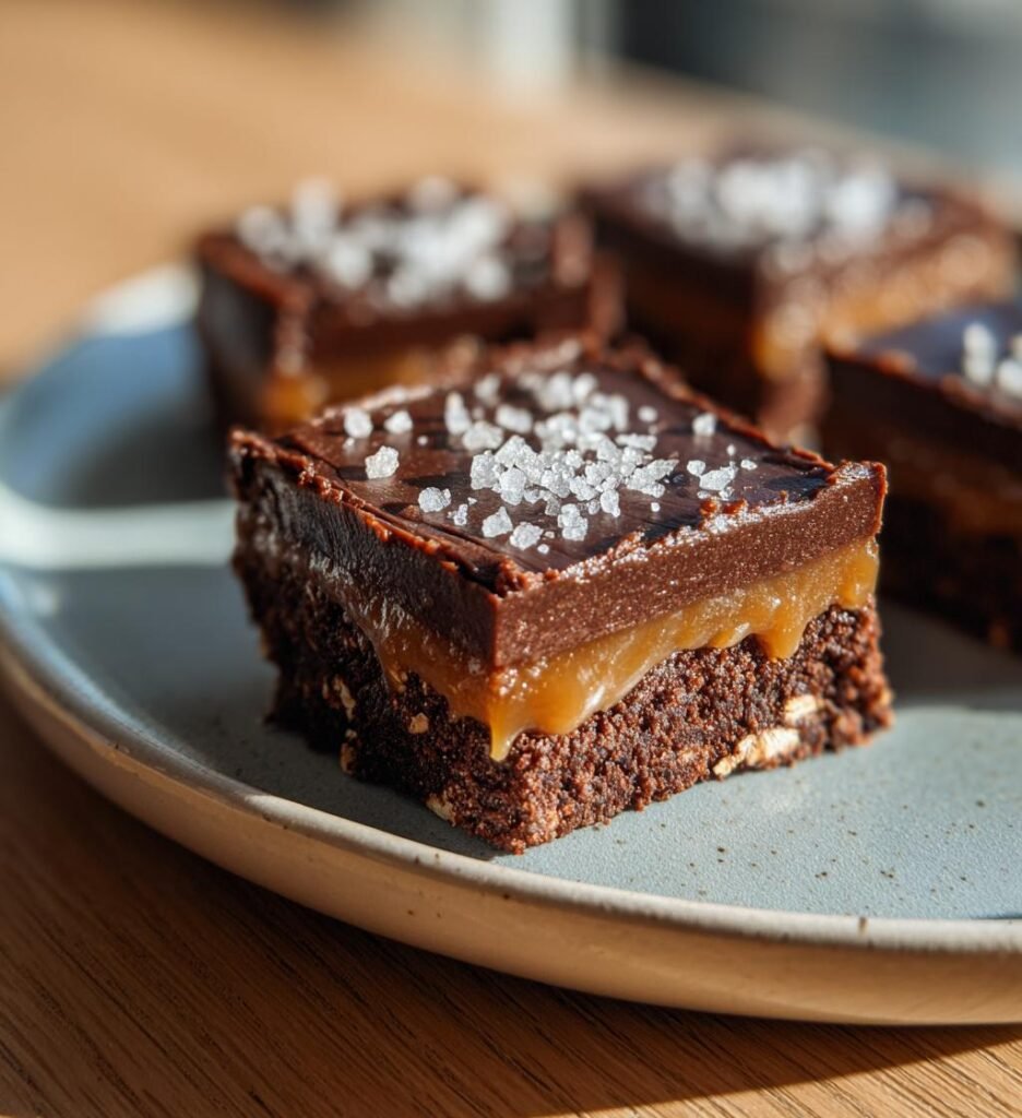 Choklad- och havrerutor med salt karamell