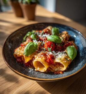 Ricottafyllda pastarör med rostad paprika