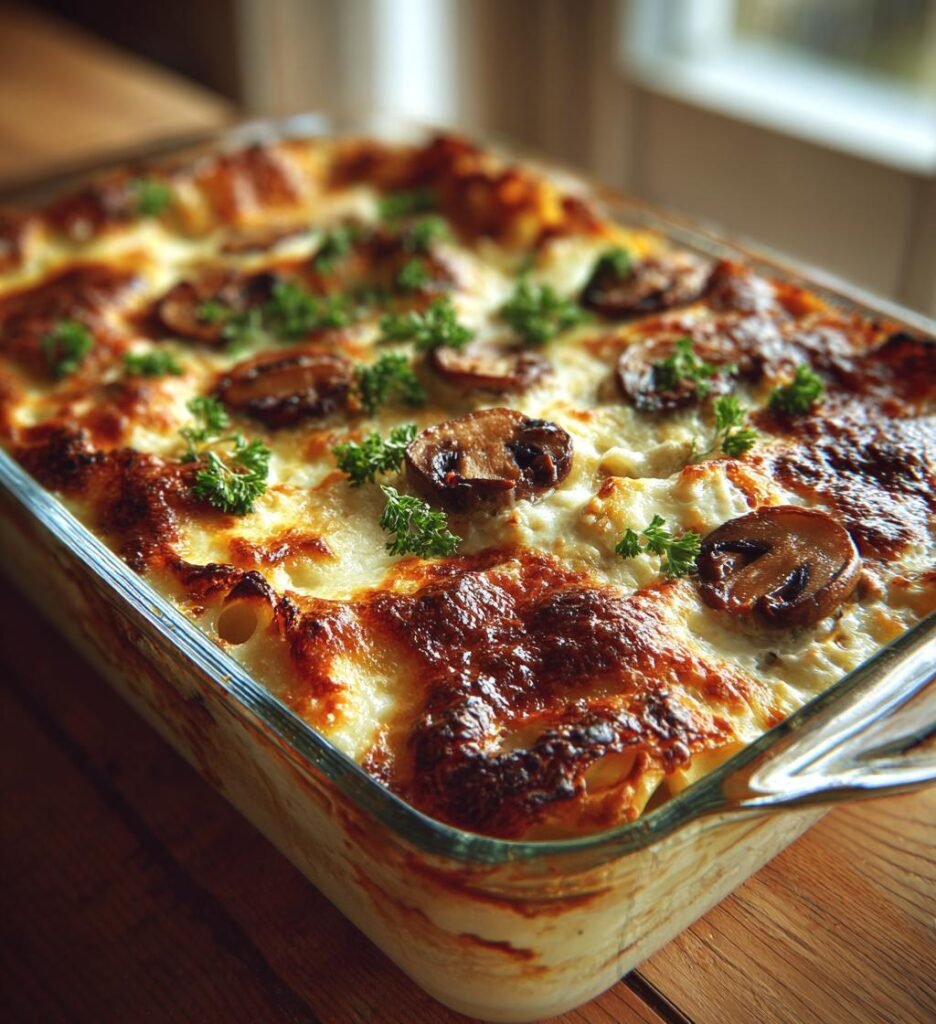 Krämig kycklingcannelloni med champinjoner